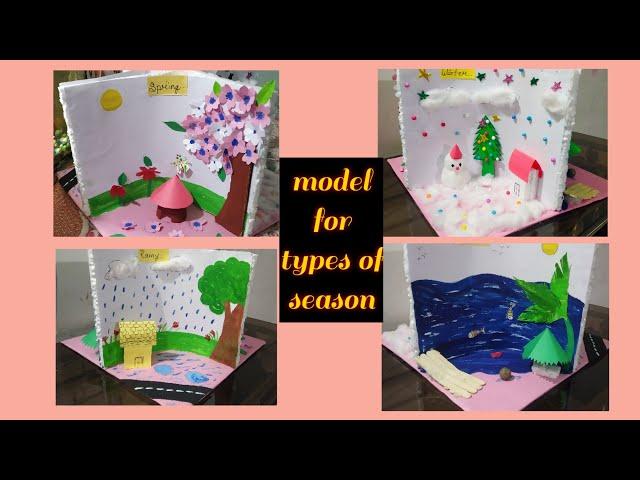 How to make seasons model || seasons project for school || summer,winter,rainy,spring project ||