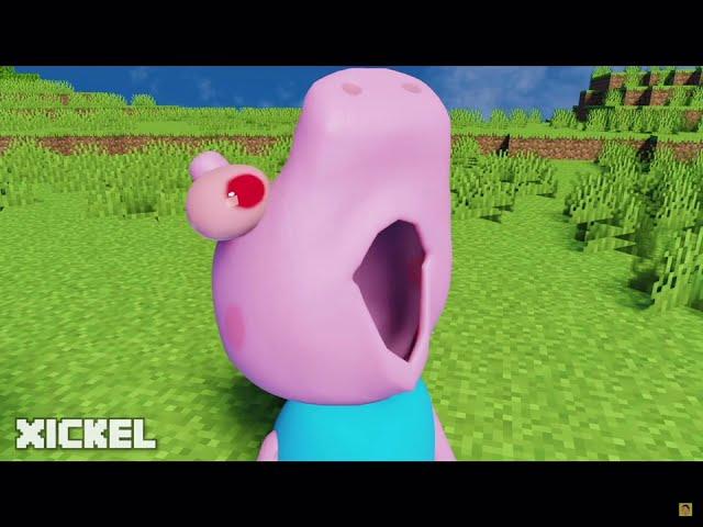 Peppa pig plays minecraft