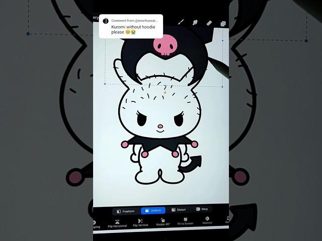 Kuromi EXPOSED  jk will draw her normal too  #kuromi #sanrio #hellokitty #cute #drawing #funny