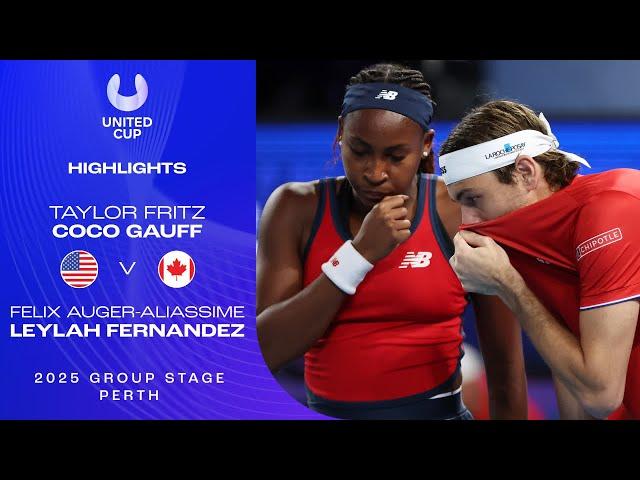 Fritz/Gauff v Auger-Aliassime/Fernandez Highlights | United Cup 2025 Group A