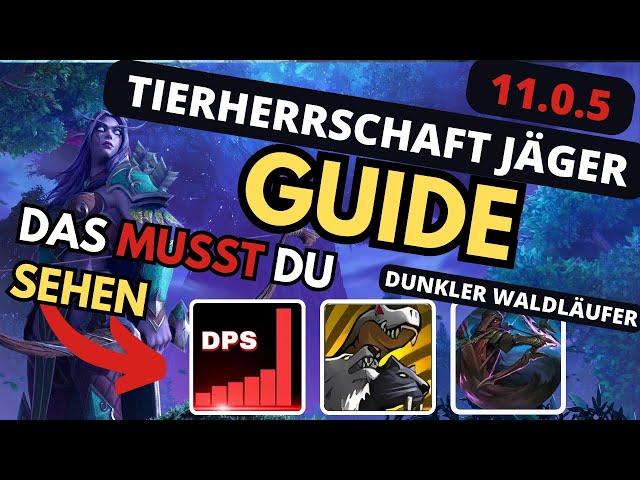 11.0.5 WOW Dieser DMG! Dunkler Waldläufer TWW Tierherrschaft Jäger M+ /Tiefen  und Raid Guide #wow