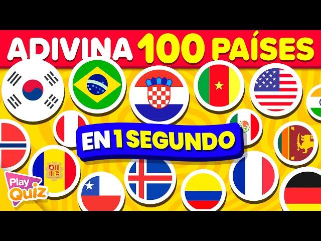 Adivina 100 Banderas en 1 Segundo ⏰ | Play Quiz de Países - Adivina el país