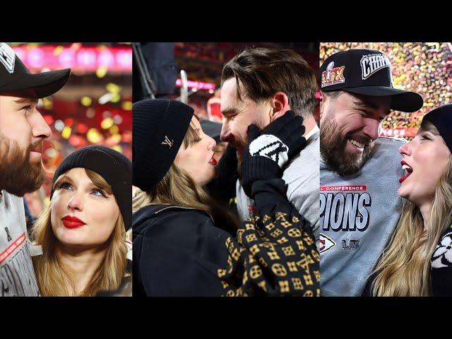 Taylor Swift and Travis Kelce Obsessing Over Each Other at AFC Championship for 8 Minutes straight..