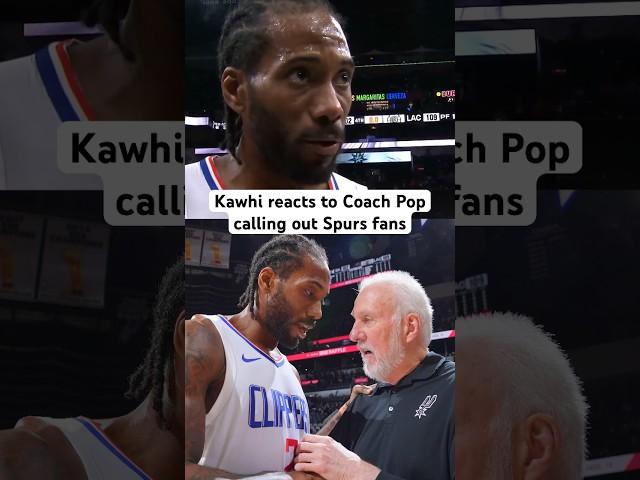 Kawhi Leonard's reaction to Coach Pop telling fans to stop booing