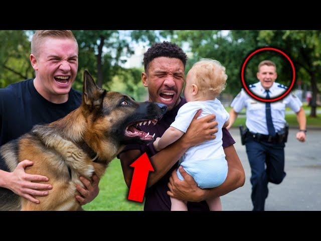 Man Let His German Shepherd Attacks Black Man with a White Baby—The Ending Will Surprise You