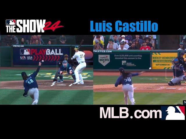 ️  Luis Castillo - MLB the Show 24 vs Real Game Pitching Motion