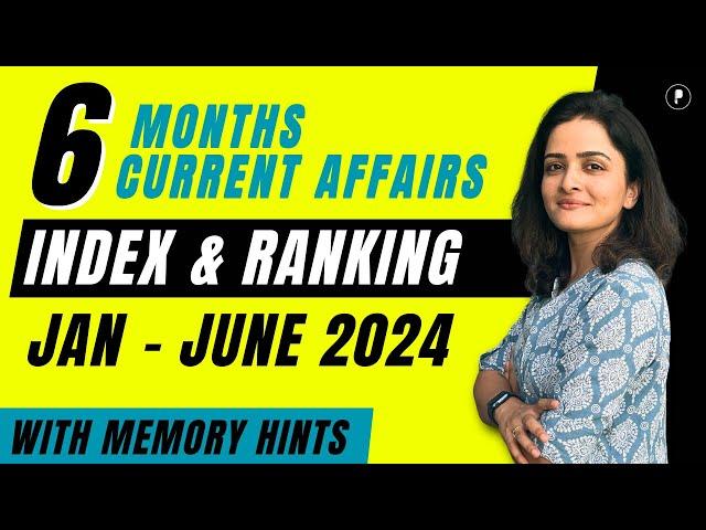 Index & Rankings 2024 | January to June 2024 | 6 Months Current Affairs 2024