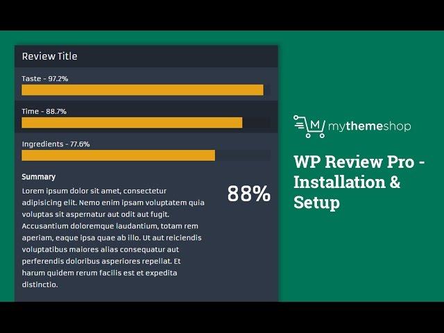 WP Review Pro - Installation & Setup