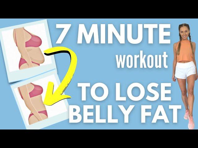 7 MINUTE BELLY FAT WORKOUT  7 DAY CHALLENGE  -   STANDING CARDIO ABS & tips on how to lose belly fat