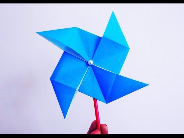 How to make a Paper Windmill that Spins ~DIY~ Origami Pinwheel Tutorial /Steps..