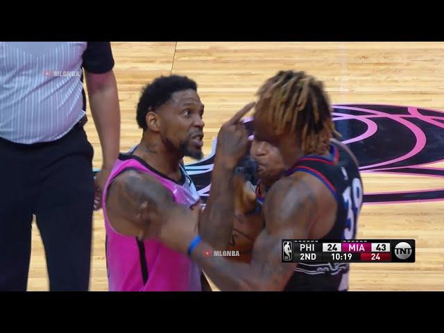 Udonis Haslem got tossed for trying to fight Dwight Howard  76ers vs Heat