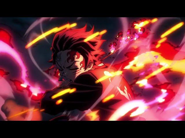 Demon Slayer -  Tanjiro vs uppermoon 4  (Hinokami Kagura  Dragon Sun Halo Head Dance)