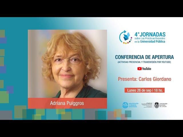 Conferencia de Apertura 4º Jornadas sobre las Prácticas Docentes en la Universidad Pública