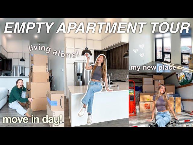 MOVING VLOG!  empty apartment tour, cleaning, organizing, unpacking, living alone