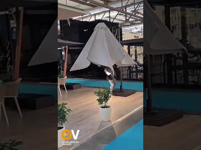 @OmbrellificioVeneto Retractable parasol closing system by gas spring-ombrellone con molla a gas