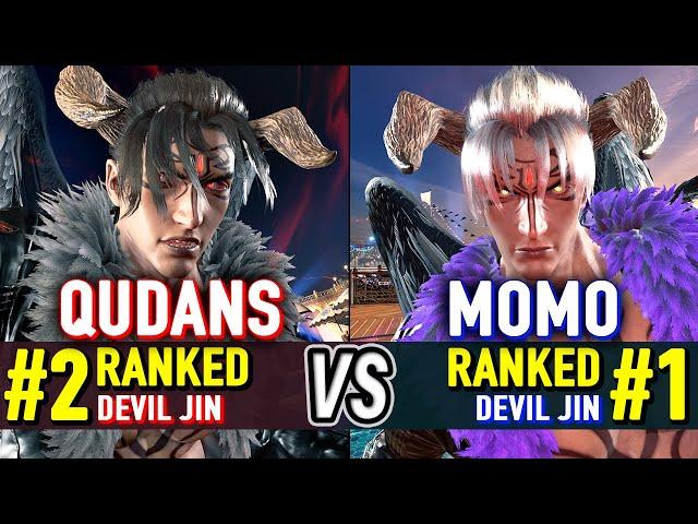 T8  QUDANS (#2 Ranked Devil Jin) vs MOMO (#1 Ranked Devil Jin)  Tekken 8 High Level Gameplay