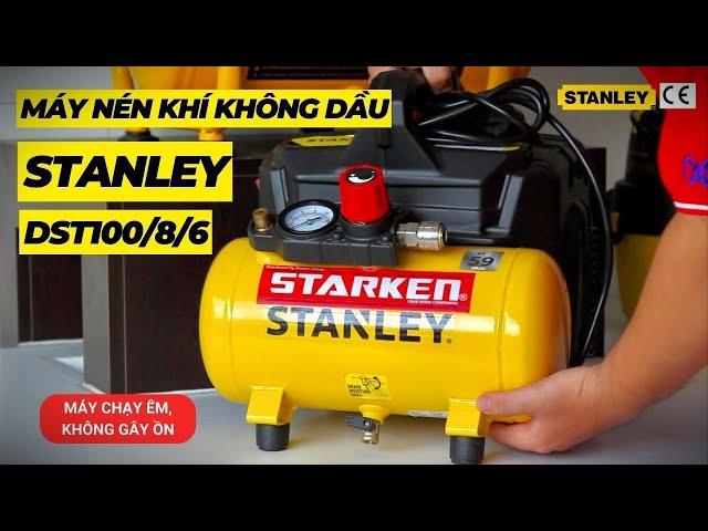 Máy nén khí không dầu Stanley DST100/8/6: Khí nén sạch, công nghệ giảm âm êm ái và dễ di chuyển