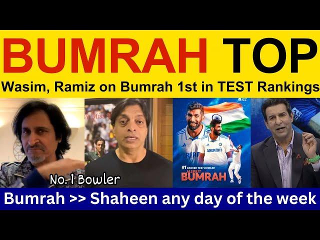 Pak Media Crying on Jasprit Bumrah No. 1 ICC Test Bowler | Wasim Akram on IND vs AUS | shoaib akhtar