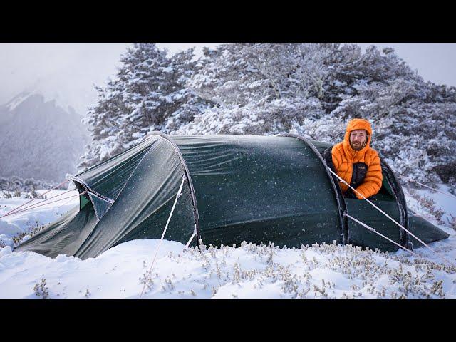 Extreme BLIZZARD CAMPING - WINTER SNOWSTORM Chaos on a MOUNTAIN