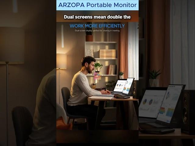 ARZOPA Portable Monitor 15.6'' 1080P FHD Laptop Monitor USB C HDMI Computer Display HDR