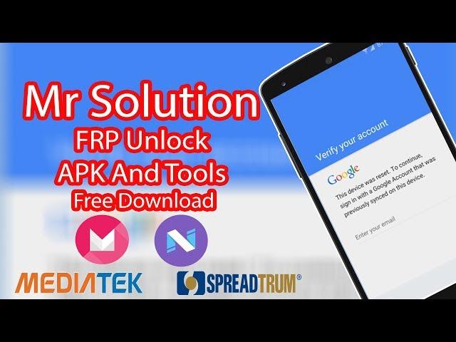 Mr Solution FRP Unlock APK And Tools Free Download