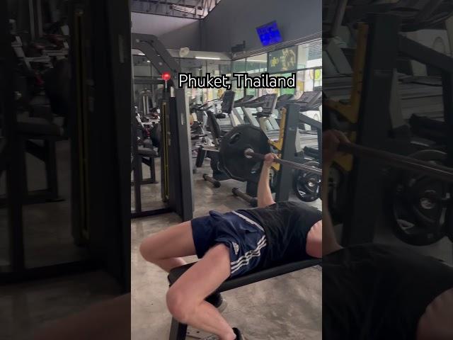 Training in Phuket, Thailand #training #phuket #gym #benchpress #fitness #weightlifting #strength
