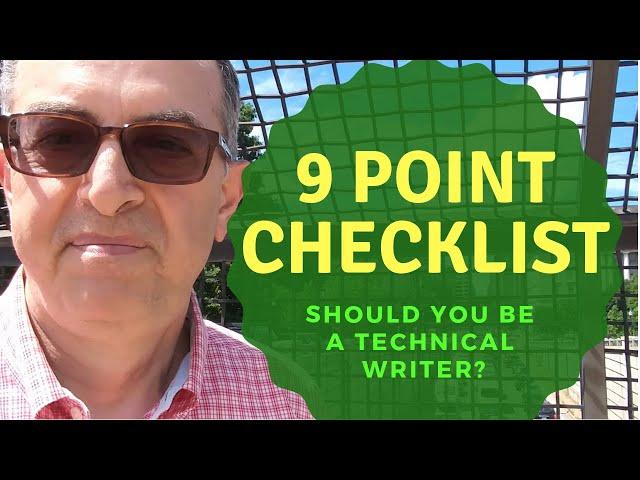 9 Point Checklist - Should You be a Technical Writer?