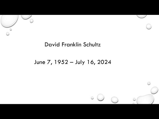 Frank Schultz memorial video 2024