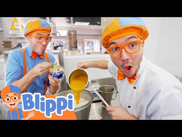 Making Orange Gelato with Blippi!  | Educational Videos For Kids