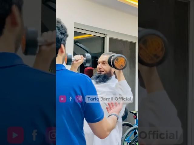 Molana Tariq Jamil is working out in his gym #tariqjameel #tariqjamil