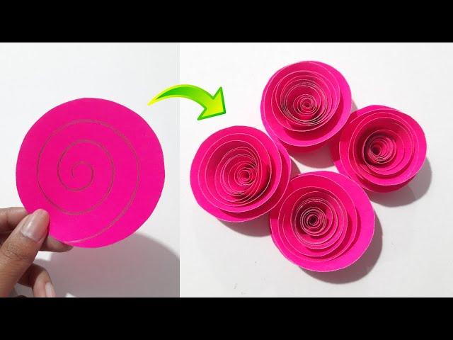 Easy Paper Rose Flower Making | How To Make Paper Flower | Beautiful Paper Rose Flower Making