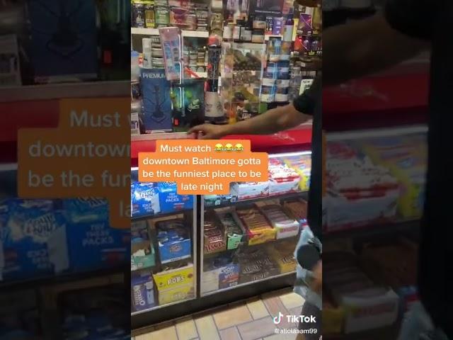 Only in Baltimore Presents: Convenience store drama!! Security window slams man arms twice