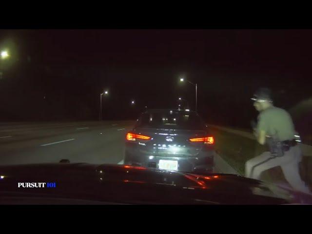 FHP Traffic Stop Turns Into Wild Rollover Crash!