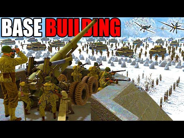 I built a WW2 SNOW FORTRESS in NEW Base Building SIMULATOR! - Gates of Hell: Airborne DLC