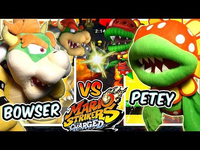 ABM: Bowser Vs Petey Plant !! Mario Striker Charged !! Gameplay Match !! HD