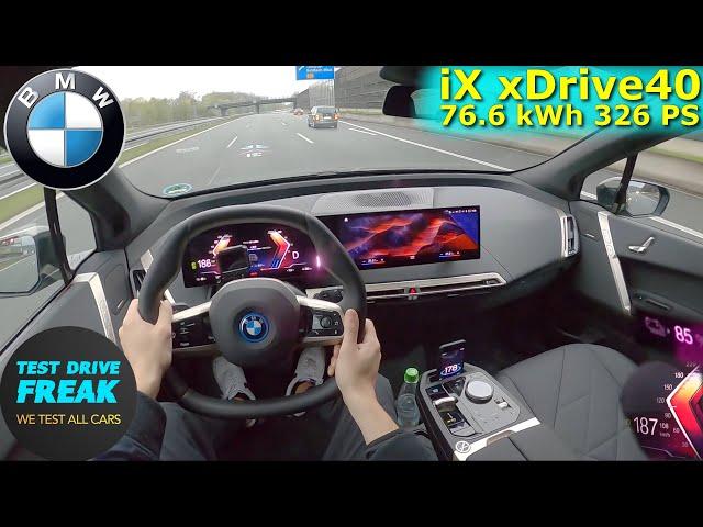 2023 BMW iX xDrive40 326 PS TOP SPEED AUTOBAHN DRIVE POV