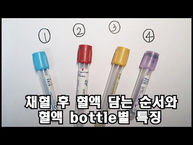 [간호사가 알려주는] 채혈 후 혈액 담는 순서 & 혈액 bottle별 특징 I 채혈 I 채혈 bottle (바틀, 보틀, 용기) I 검체 용기