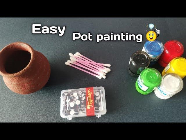 Easy Pot Painting Ideas Using EarBuds and Bindi | DIY Pot Painting Ideas @devoartsandcrafts4787