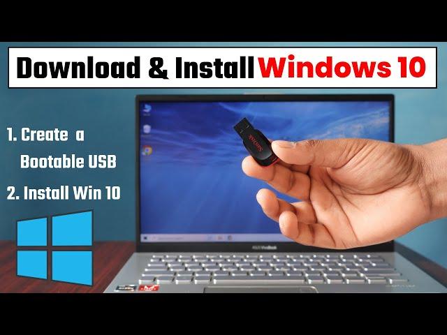 How to Install Windows 10 from USB  Windows 10 Installation Step by Step 2024