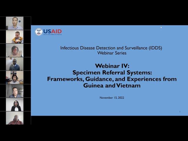 IDDS Webinar: Specimen Referral Systems Frameworks, Guidance and Experiences from Guinea and Vietnam