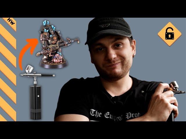 КРАСИМ ВАРХАММЕР АЭРОГРАФОМ! Обзор на беспроводной комплект с Aliexpress! | #warhammer #aos #wh40k