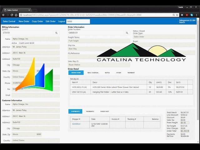 Sales Central:  Web Based Order Management for Dynamics SL