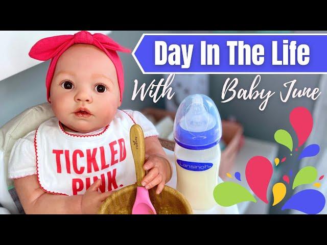 Day In The Life Of A Reborn Toddler: Feeding, Changing, Playing & Bath with Baby June!