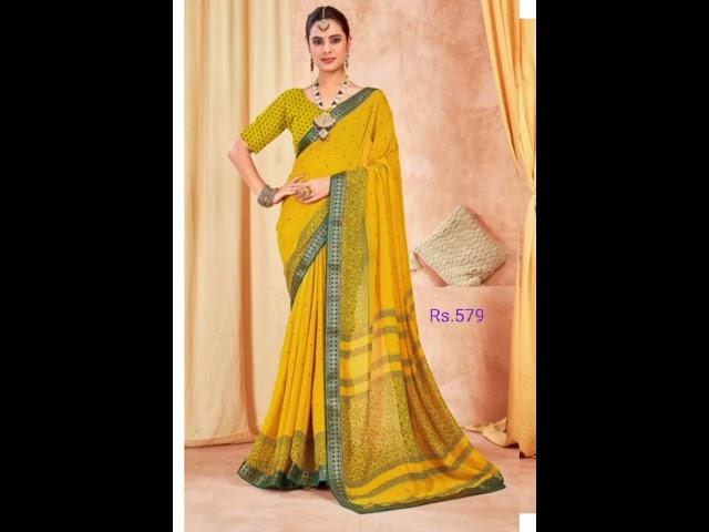 Chiffon Saree design #online Shopping link #designer #Brasso chiffon Saree #Georgette saree #sadi