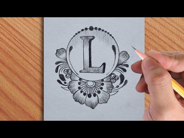 Amazing L letter tattoo drawing with pencil || simple drawing || #skartstudio