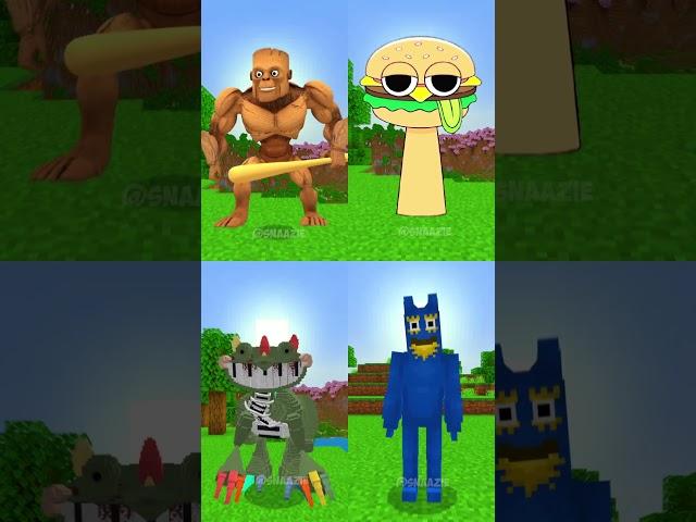 SPRUNKI vs ITALIAN BRAINROT vs POPPY PLAYTIME vs GARTEN OF BANBAN in MINECRAFT #minecraft