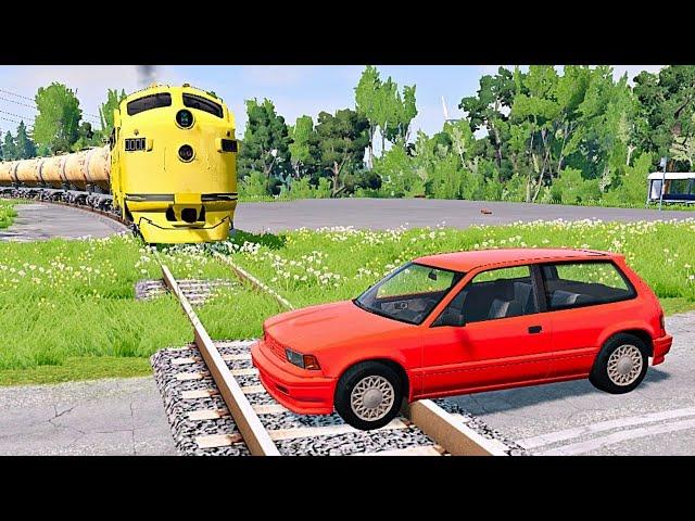 Cars vs Rails #1 | BeamNG Drive | Gaming World ||