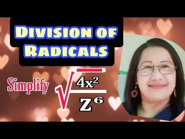 Division of Radicals/Algebra /Teacher Espie TV