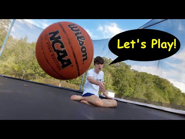 Trampoline Basketball: No Biting or Pinching!