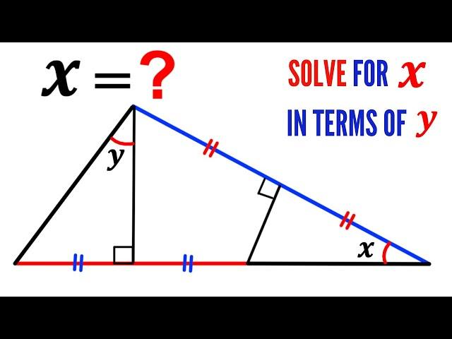 Can you find the angle X in terms of Y? | (Triangle) | #math #maths | #geometry